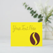 Funky Coffee Bean Postkarte (Stehend Vorderseite)