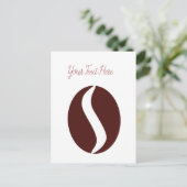 Funky Coffee Bean Postkarte (Stehend Vorderseite)