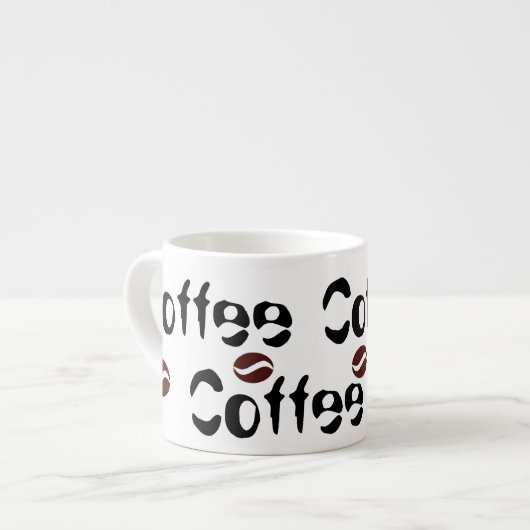 Funky Coffee Beans Big Words Espresso Tasse Cup (Vorderseite Links)