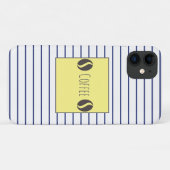 Funky Coffee Beans Blue White Stripes Case-Mate iPhone Hülle (Rückseite (Horizontal))