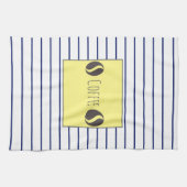 Funky Coffee Beans Blue White Stripes Geschirrtuch (Horizontal)