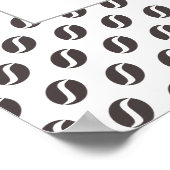 Funky Coffee Beans Muster Rahmen Word Poster (Ecke)