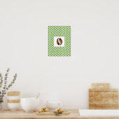 Funky Coffee Beans Muster Rahmen Word Poster (Küche)