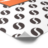 Funky Coffee Beans Muster Rahmen Word Poster (Ecke)