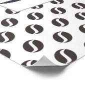 Funky Coffee Beans Muster Rahmen Word Poster (Ecke)