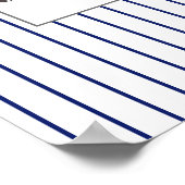 Funky Coffee Beans Plate Blue Stripes Poster (Ecke)