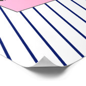 Funky Coffee Beans Plate Blue Stripes Poster (Ecke)