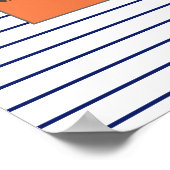 Funky Coffee Beans Plate Blue Stripes Poster (Ecke)