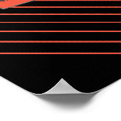 Funky Coffee Beans Plate Red Stripes Poster (Ecke)
