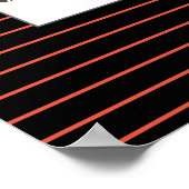Funky Coffee Beans Plate Red Stripes Poster (Ecke)
