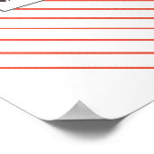 Funky Coffee Beans Plate Red Stripes Poster (Ecke)