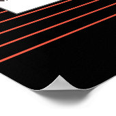 Funky Coffee Beans Plate Red Stripes Poster (Ecke)