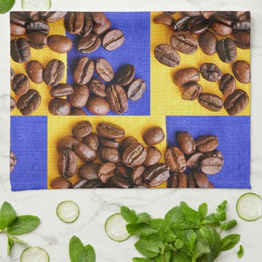 Funky Coffee Lover Boans Textur Geschirrtuch (Gefaltet)