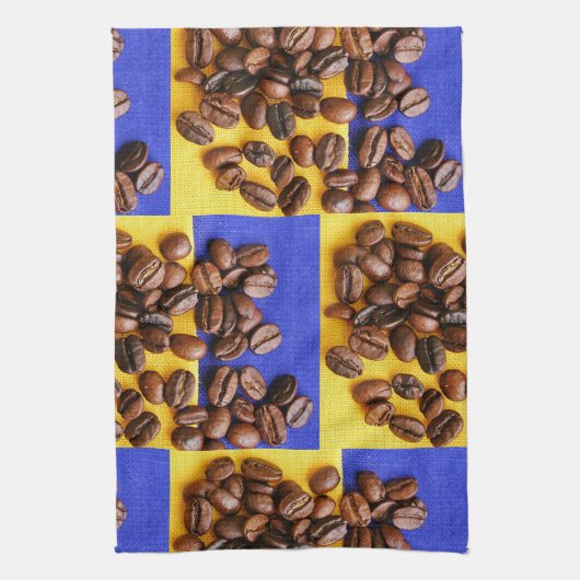 Funky Coffee Lover Boans Textur Geschirrtuch (Vertikal)