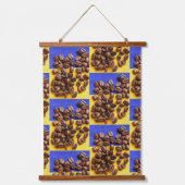 Funky Coffee Lover Boans Textur Wandteppich Mit Holzrahmen (Vorderseite)