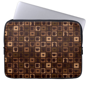 Funky coffee mosaic laptopschutzhülle