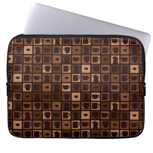 Funky coffee mosaic laptopschutzhülle (Vorderseite)