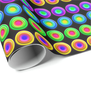 Funky Colorful 3D Circles Geschenkpapier