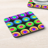Funky Colorful 3D Circles Getränkeuntersetzer (Linke Seite)