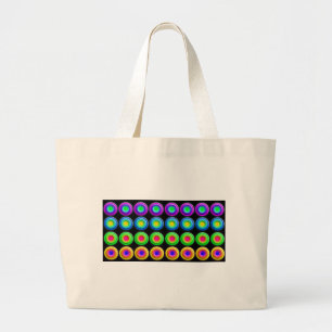 Funky Colorful 3D Circles Jumbo Stoffbeutel