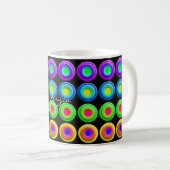 Funky Colorful 3D Circles Kaffeetasse (VorderseiteRechts)