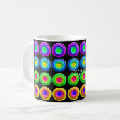 Funky Colorful 3D Circles Kaffeetasse (Vorderseite Links)