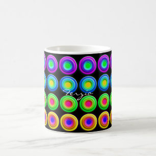Funky Colorful 3D Circles Kaffeetasse
