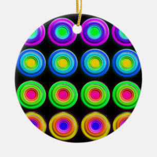 Funky Colorful 3D Circles Keramik Ornament