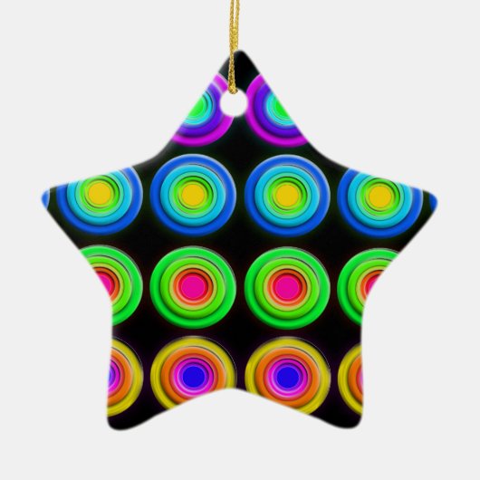 Funky Colorful 3D Circles Keramikornament (Vorne)