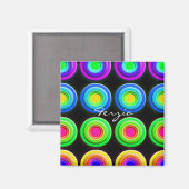 Funky Colorful 3D Circles Magnet (Vorderseite/Rückseite)