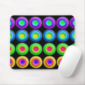 Funky Colorful 3D Circles Mousepad (Mit Mouse)