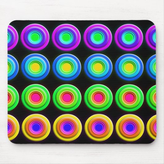 Funky Colorful 3D Circles Mousepad (Vorne)