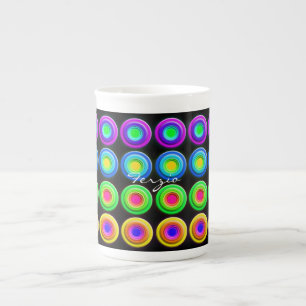 Funky Colorful 3D Circles Porzellantasse