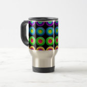 Funky Colorful 3D Circles Reisebecher (Vorderseite Links)