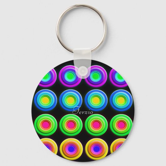 Funky Colorful 3D Circles Schlüsselanhänger (Vorderseite)