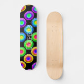 Funky Colorful 3D Circles Skateboard (Vorderseite)