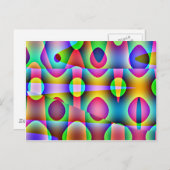 Funky Colorful Abstrakt Postkarte (Vorne/Hinten)