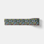 Funky Colorful Christmas Trees Satinband (Vorderseite)
