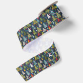 Funky Colorful Christmas Trees Satinband (Rückseite)