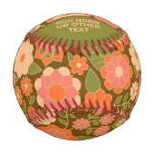 Funky Colorful Earthy Floral Pattern - Monogram Baseball (Vorderseite)