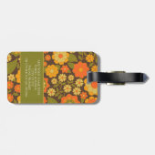 Funky Colorful Earthy Floral Pattern - Monogram Gepäckanhänger (Rückseite horizontal)