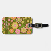 Funky Colorful Earthy Floral Pattern - Monogram Gepäckanhänger (Vorderseite horizontal)