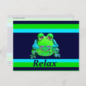 Funky Colorful Frosch RELAX Aquamarine Limone Mari Postkarte (Vorne/Hinten)