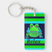Funky Colorful Frosch RELAX Aquamarine Limone Mari Schlüsselanhänger (Vorderseite)