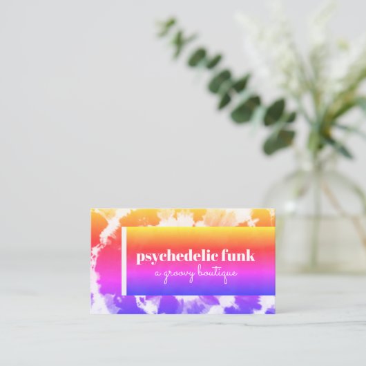 Funky Colorful Gefärbte Krawatte Business Card Visitenkarte (Stehend Vorderseite)