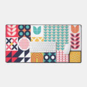 Funky colorful Geometric Mitte Century Schreibtischunterlage (Tastatur & Maus)