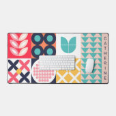 Funky colorful Geometric Mitte Century Schreibtischunterlage (Tastatur & Maus)