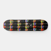 Funky Colorful Gitarren personalisiert Skateboard (Horizontal)