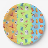 Funky Colorful Halloween Collage Party Pappteller (Vorderseite)