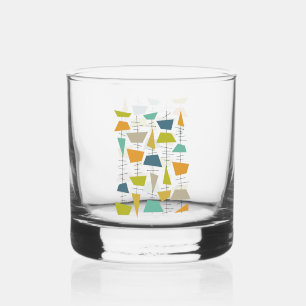 Funky Colorful Hanging Chimes Mitte des Jahrhunder Whiskyglas